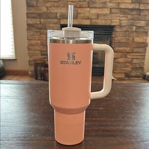 Stanley Coral Travel Mug with Straw
